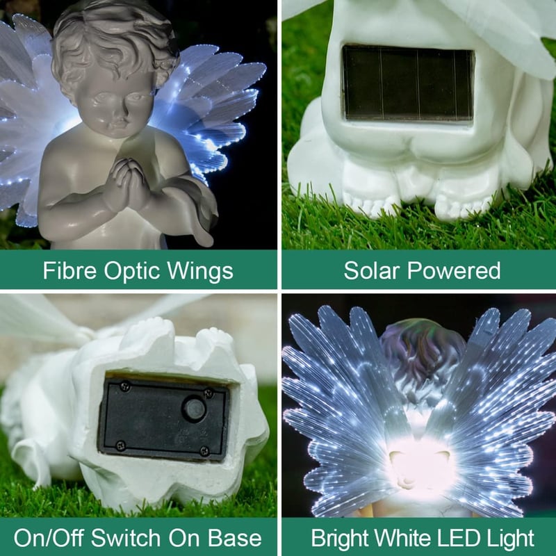 GardenKraft Art Deco Napelemes Kerti LED Lámpa Fém Kerettel