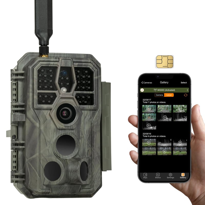 Fotopasca GardePro X50 4G LTE so SIM kartou a aplikáciou, 48 MP, video 1296P H.265, nočné videnie No Glow, dosah 30 m, rýchlosť spúšte 0,1 s, IP66 s pohybovým senzorom