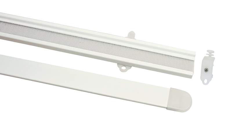 Gardinia Atlanta nosač za panel zavjese za vodilice i karniše, s čičak trakom i predmontiranim klizačima, 60 cm, bijeli