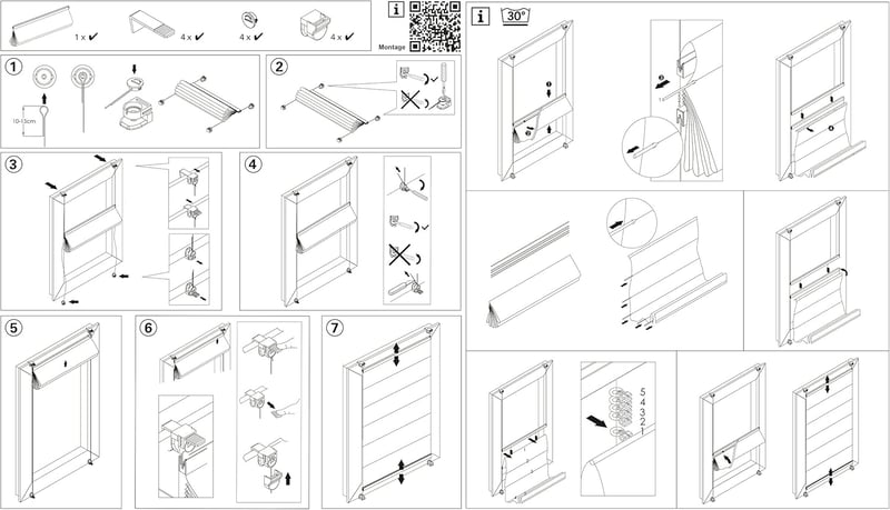 Gardinia EasyFix Fehér Roletta 80x140 cm Átlátszó Római Stílusú - 80W x 140H cm, White