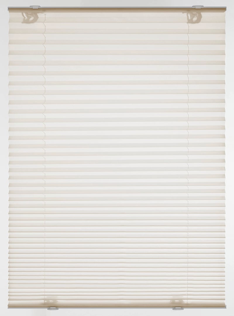 Rulou plisat Gardinia Solo fără găurire, cu fixare prin ventuze, opac, cu 2 șine de ghidaj din aluminiu, crem, 90 x 130 cm