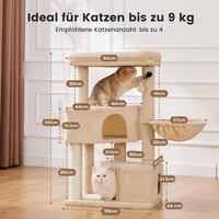 Gardner Pet 105 cm macskakaparófa 2 barlang kosárral macskabútor 2