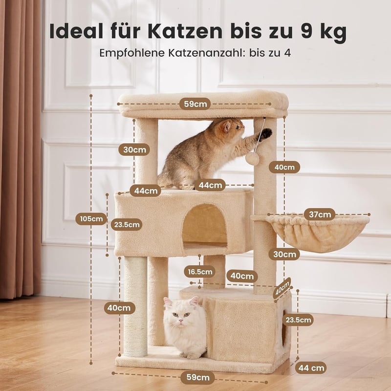 Gardner Pet 105 cm macskakaparófa 2 barlang kosárral macskabútor