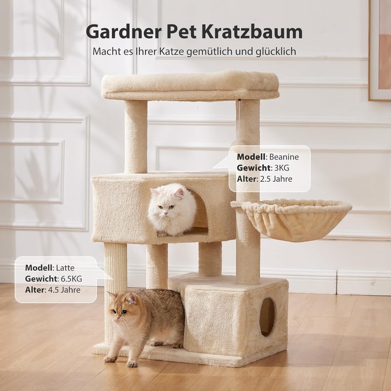Gardner Pet 105 cm macskakaparófa 2 barlang kosárral macskabútor