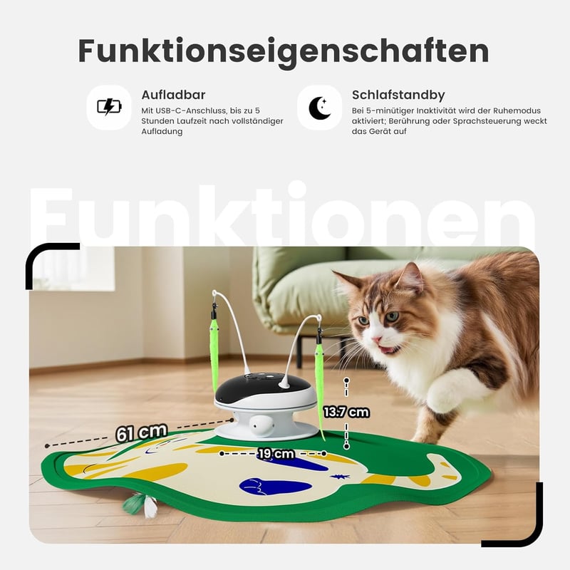Gardner Pet 5 az 1-ben elektromos interaktív macskajáték USB töltéssel