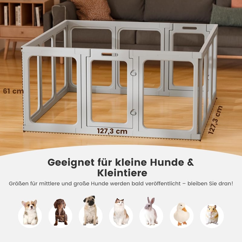 Gardner Pet 60cm Összecsukható Kutyakabin 12 Paneles Átlátszó Játszótér Kölyköknek