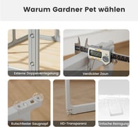 Gardner Pet 60cm Összecsukható Kutyakabin 12 Paneles Átlátszó Játszótér Kölyköknek 2