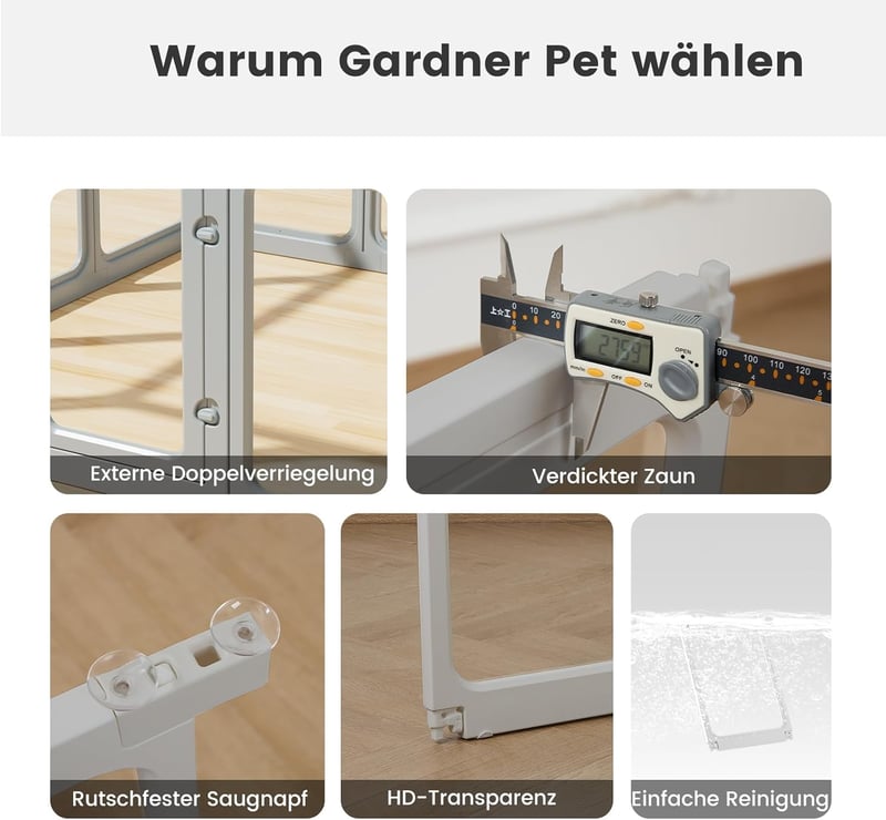 Gardner Pet 60cm Összecsukható Kutyakabin 12 Paneles Átlátszó Játszótér Kölyköknek
