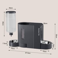 Gardner Pet Automata Etető Macskáknak és Kutyáknak, 2x6L Tál, Vízadagoló, Rozsdamentes Acél, Áramellátás Nélkül 9