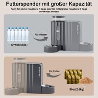 Gardner Pet Automata Etető Macskáknak és Kutyáknak, 2x6L Tál, Vízadagoló, Rozsdamentes Acél, Áramellátás Nélkül 3