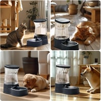 Gardner Pet Automata Macskaeledel-adagoló 3,85L Vízadagoló Kutyáknak Rozsdamentes Acél Tál Szürke - Einzelner Wasserspender (3.85L), Grey - Stainless Steel 8