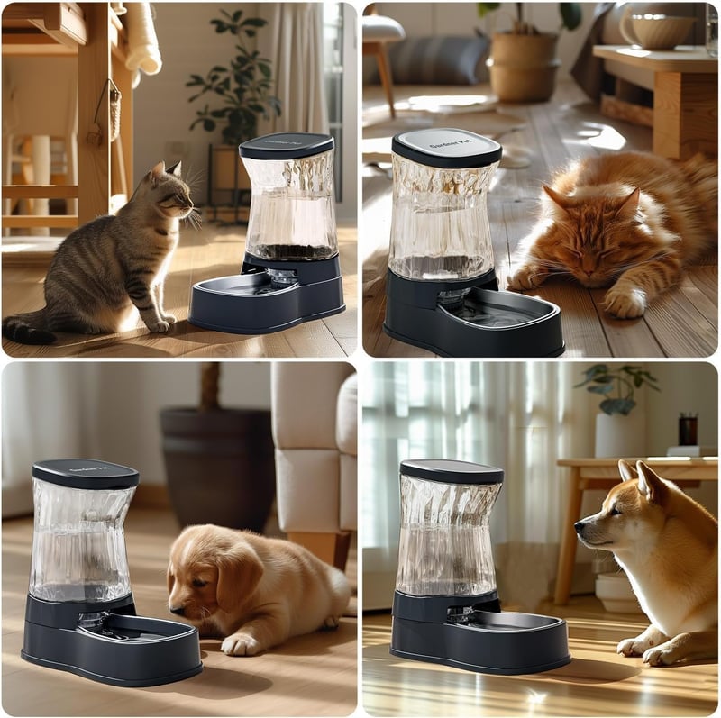 Gardner Pet Automata Macskaeledel-adagoló 3,85L Vízadagoló Kutyáknak Rozsdamentes Acél Tál Szürke - Einzelner Wasserspender (3.85L), Grey - Stainless Steel