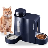 Automatické kŕmidlo pre mačky a psy Gardner Pet Gravitačný dávkovač s miskou z nehrdzavejúcej ocele 3L x 2 Bez obsahu BPA béžové 1
