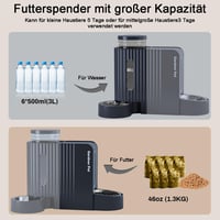 Automatické kŕmidlo pre mačky a psy Gardner Pet Gravitačný dávkovač s miskou z nehrdzavejúcej ocele 3L x 2 Bez obsahu BPA béžové 3