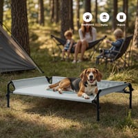 Gardner Pet vyvýšená posteľ pre psov na vonkajšie použitie, sivá, veľkosť L (124x77x31 cm), s trojstrannou zábranou a prateľnou priedušnou sieťovinou 6