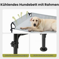 Gardner Pet Vyvýšená posteľ pre psov, vonkajší chladiaci pelech s 3-strannou ohradou, sivá, veľkosť S, 88x55x31 cm, prateľná, priedušná sieťovina 4