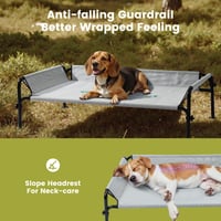 Gardner Pet vyvýšená posteľ pre psov na vonkajšie použitie, sivá, veľkosť L (124x77x31 cm), s trojstrannou zábranou a prateľnou priedušnou sieťovinou 3