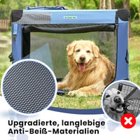 Gardner Pet Összecsukható kutyaszállító box 66 x 48 x 48 cm kék hordfüllel takaróval tárolózsákkal macskáknak és kutyáknak 15 kg-ig 5