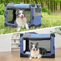 Gardner Pet Összecsukható kutyaszállító box 66 x 48 x 48 cm kék hordfüllel takaróval tárolózsákkal macskáknak és kutyáknak 15 kg-ig 6