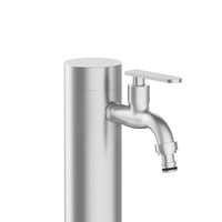 Záhradný vodný stĺpik GARDWELL z nehrdzavejúcej ocele 93 cm, Ø 63 mm, brúsený nerez 304, s 2 výtokmi, skryté pripojenie vody, záhradný kohútik s montážou na podlahu 3