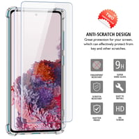 Priehľadný kryt Garegce na Samsung Galaxy A51 s 2 ks tvrdeného skla, TPU silikónové nárazuvzdorné ochranné puzdro, 6,5 palca, priehľadný kryt s rámčekom 2