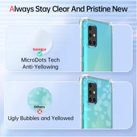 Priehľadný kryt Garegce na Samsung Galaxy A51 s 2 ks tvrdeného skla, TPU silikónové nárazuvzdorné ochranné puzdro, 6,5 palca, priehľadný kryt s rámčekom 5