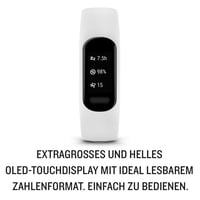 Garmin Vívosmart 5 bijeli fitness tracker, veličina S/M - veliki OLED zaslon osjetljiv na dodir, mjerač spavanja, mjerač pulsa, vodootporan, 7-dnevna baterija - obnovljeno 2