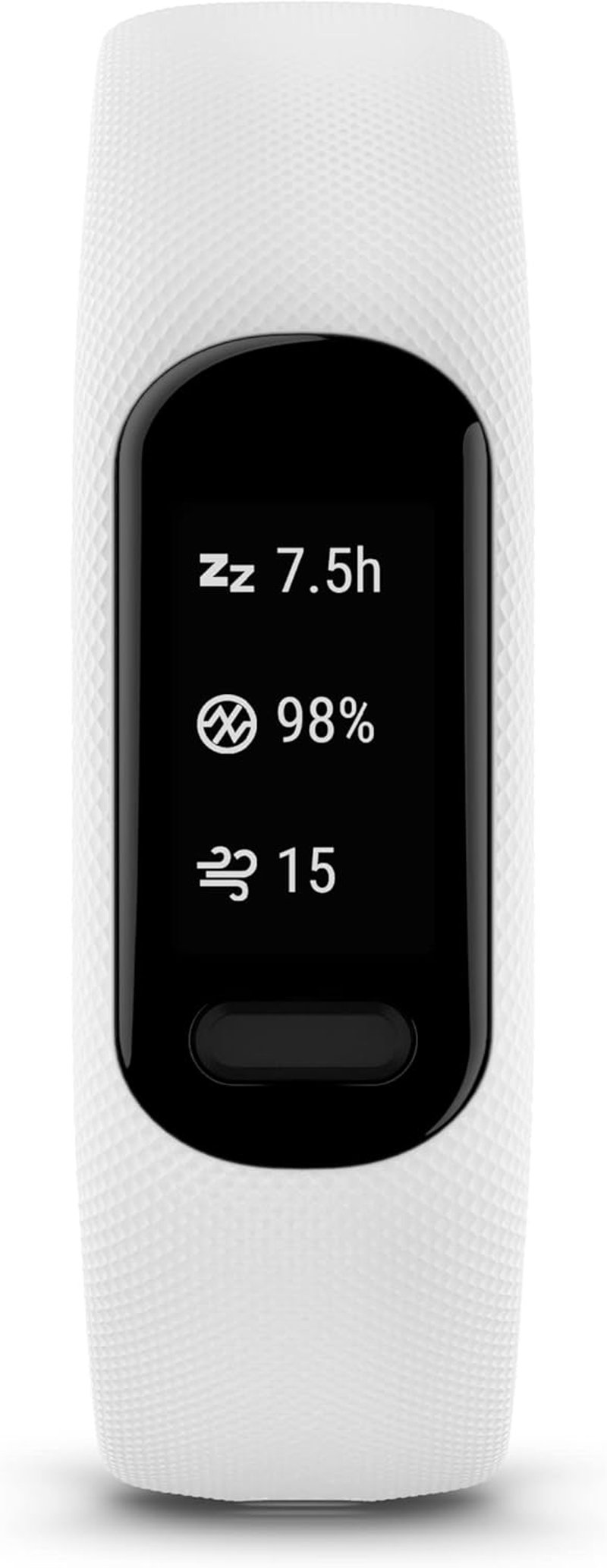 Garmin vívosmart 5 Fitness Tracker OLED kijelzővel, pulzusmérés, alvásmonitorozás, 7 napos akkumulátor - S/M, White