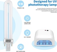 Garneck 4db UV izzó 9W 365nm géllakk szárítóhoz körmöshöz 7