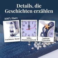 Ceas de masă decorativ Garneck în formă de far, din rășină, stil retro, ceas pentru noptieră, mecanism silențios, ornament pentru living sau birou, stil maritim 8