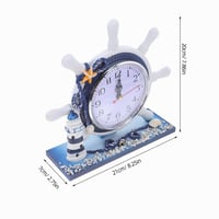Ceas de masă decorativ Garneck în formă de far, din rășină, stil retro, ceas pentru noptieră, mecanism silențios, ornament pentru living sau birou, stil maritim 6