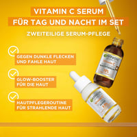 Garnier SkinActive Vitamin C Glow Booster Szérum Duó Nappalra és Éjszakára Sötét Foltok Ellen Vegán Formula 2 x 30 ml 3