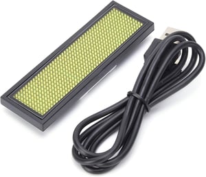 Programovateľný LED odznak s bežiacim textom Garosa - žltý - 93x30 mm