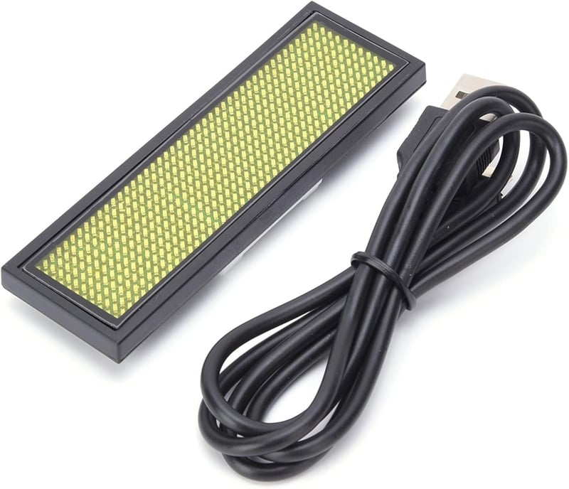Garosa Programozható LED Kijelző Jelvény Sárga 93x30mm USB Étterem Bár Rendezvény