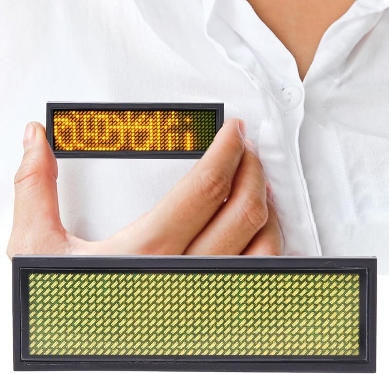 Garosa Programozható LED Kijelző Jelvény Sárga 93x30mm USB Étterem Bár Rendezvény