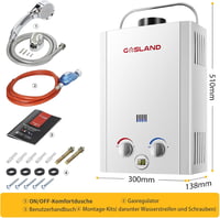 GASLAND BE158 6L azonnali LPG tag nélküli gázbojler 50 mbar camping zuhany RV utazáshoz 6