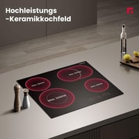 GASLAND CH604BF 60 cm Beépíthető Elektromos Kerámia Főzőlap 4 Főzőzónával, Többkörös Sütőzónával, Gyermekzárral, 6600W Teljesítménnyel 2