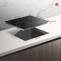 GASLAND CH604BF 60 cm Beépíthető Elektromos Kerámia Főzőlap 4 Főzőzónával, Többkörös Sütőzónával, Gyermekzárral, 6600W Teljesítménnyel 6