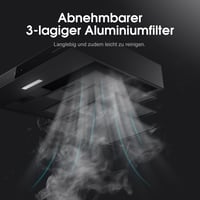 GASLAND Chef SR60BS 60 cm Páraelszívó Fekete Acél, 202 m³/h, 3 Fokozat, Szűrővel 8