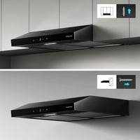 GASLAND Chef SR60BS 60 cm Páraelszívó Fekete Acél, 202 m³/h, 3 Fokozat, Szűrővel 4