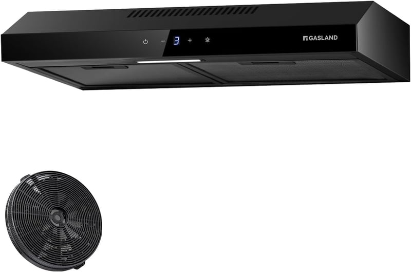GASLAND Chef SR60BS 60 cm Páraelszívó Fekete Acél, 202 m³/h, 3 Fokozat, Szűrővel