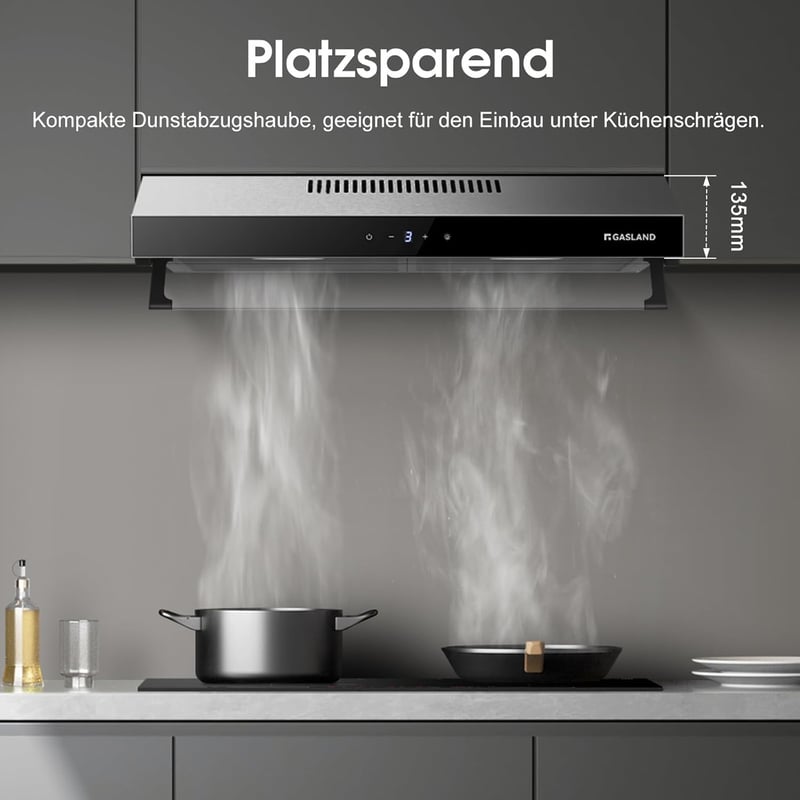 GASLAND Chef UC60SS 60cm Páraelszívó Dupla Motor Rozsdamentes Acél Szűrővel - 2-Silver