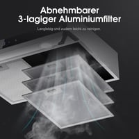 GASLAND Chef UC60SS 60cm Páraelszívó Dupla Motor Rozsdamentes Acél Szűrővel - 2-Silver 8