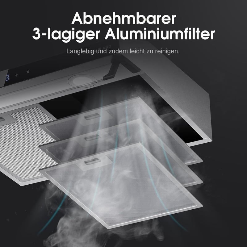 GASLAND Chef UC60SS 60cm Páraelszívó Dupla Motor Rozsdamentes Acél Szűrővel - 2-Silver