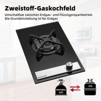 GASLAND GH12BF 30 cm-es beépíthető gázfőzőlap wok égővel, 3400 W, LPG/földgáz 4