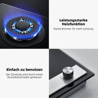 GASLAND GH12BF 30 cm-es beépíthető gázfőzőlap wok égővel, 3400 W, LPG/földgáz 5