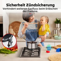 GASLAND GH30SF Beépíthető Gázfőzőlap 2 égővel Rozsdamentes Acél 30cm 3