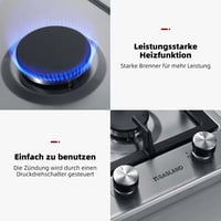 GASLAND GH30SF Beépíthető Gázfőzőlap 2 égővel Rozsdamentes Acél 30cm 5