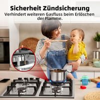 GASLAND GH60SF Beépíthető Gázfőzőlap - Rozsdamentes Acél, 4 Égőfejes, 8000W, Lángkioltás Védelemmel, PB/Földgáz Kompatibilis 4