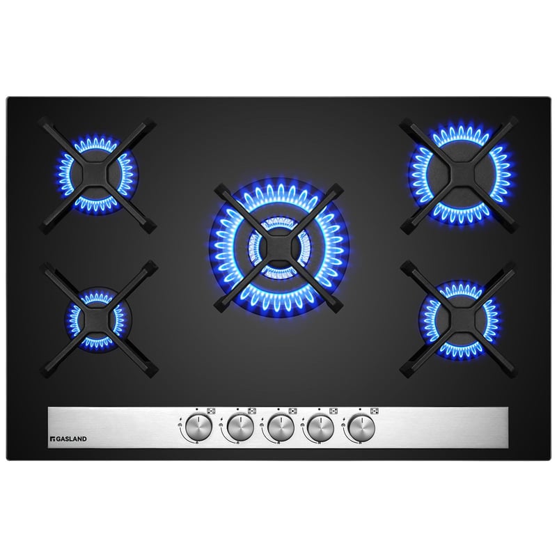 GASLAND GH6805BG1FC ugradbena plinska ploča s 5 plamenika i wok plamenikom - crna - 76 cm